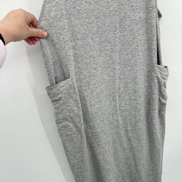 EILEEN FISHER midi dress knit cowl turtleneck cargo pockets casual gray XXS - Picture 5 of 8